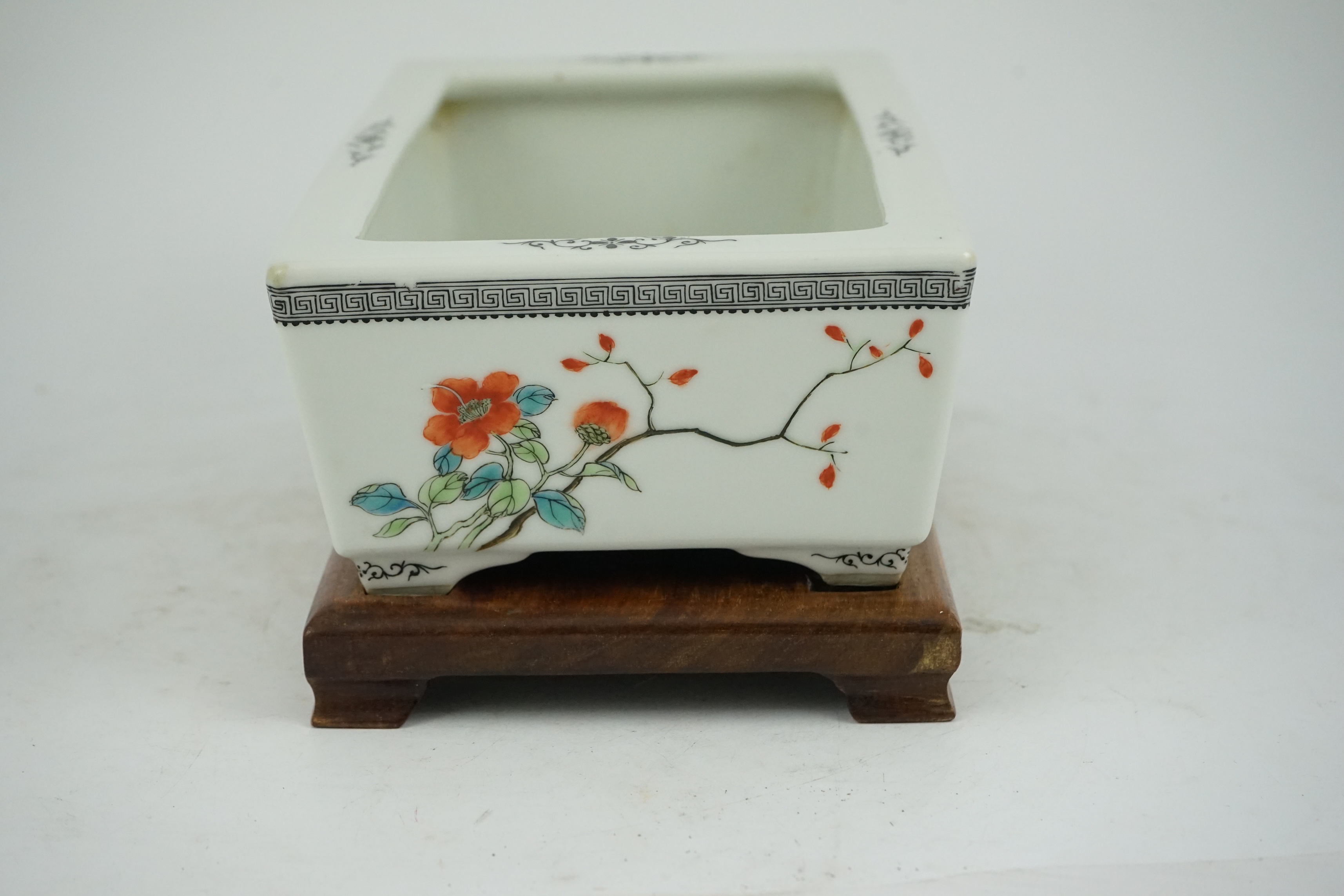 A Chinese famille rose rectangular narcissus dish, Republic period